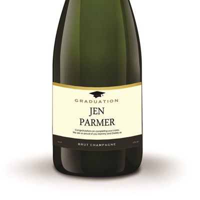 Buy And Send Personalised Champagne - Jules Feraud, Brut- Graduation Label Gift Online